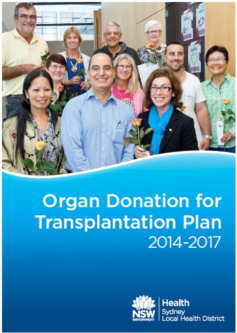 image of the cover of the Organ Donation for Transplantation Plan 2014-2017